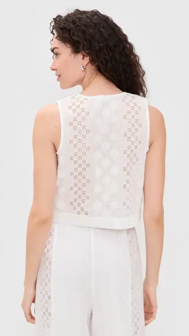 Splendid Kenzie Geo Eyelet Tank White | Thumbnail 3 Splendid Kenzie Geo Eyelet Tank White | Thumbnail 3