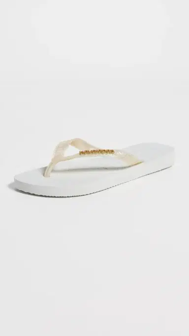 Havaianas Top Logo Metallic Sandals White | Thumbnail 2