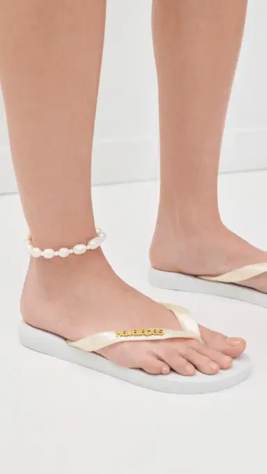 Havaianas Top Logo Metallic Sandals White | Thumbnail 3