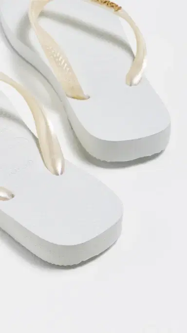 Havaianas Top Logo Metallic Sandals White | Thumbnail 4