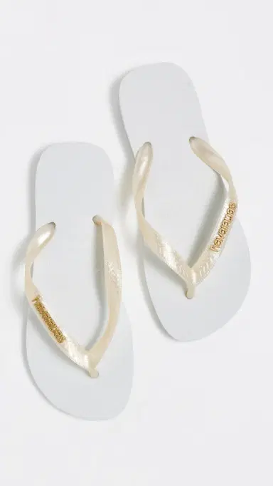 Havaianas Top Logo Metallic Sandals White | Thumbnail 5