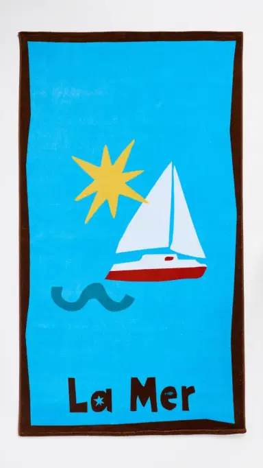 Jonathan Adler Playa La Mer Beach Towel Blue One Size | Thumbnail 2