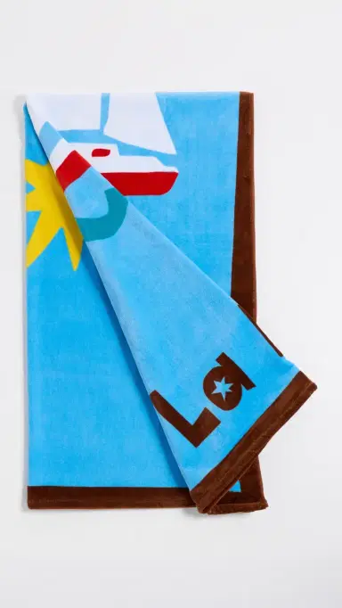 Jonathan Adler Playa La Mer Beach Towel Blue One Size | Thumbnail 3