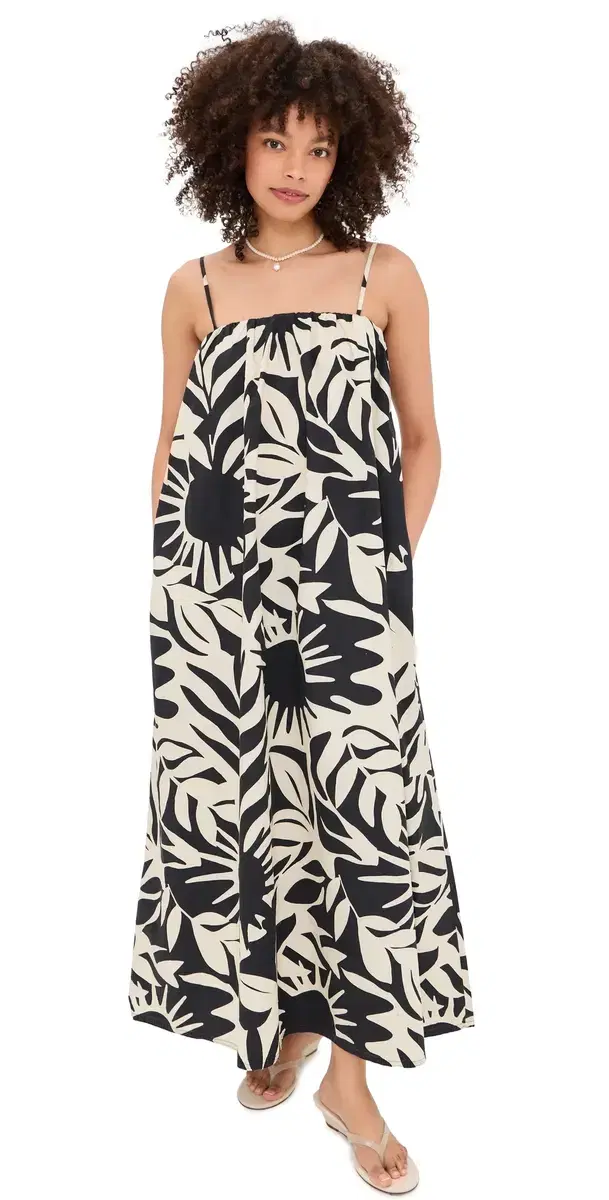 Faherty Coastal Poplin Kaua Dress Garden onata