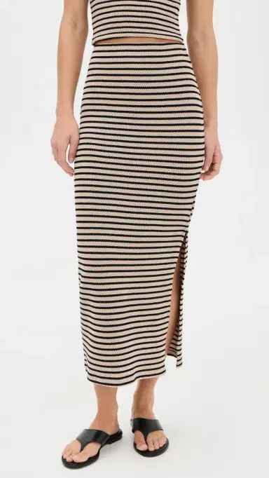 Z Supply Ainslie Striped Skirt Putty | Thumbnail 2 Z Supply Ainslie Striped Skirt Putty | Thumbnail 2