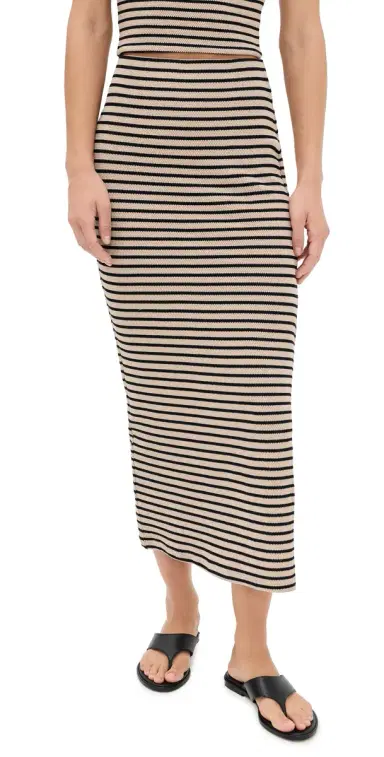 Z Supply Ainslie Striped Skirt Putty | Thumbnail 1 Z Supply Ainslie Striped Skirt Putty | Thumbnail 1