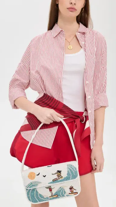 Staud Tommy Beaded Shoulder Bag Surf Babes | Thumbnail 3