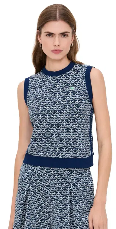 Adidas Golf Originals All Over Vest Night Indigo | Thumbnail 1 Adidas Golf Originals All Over Vest Night Indigo | Thumbnail 1