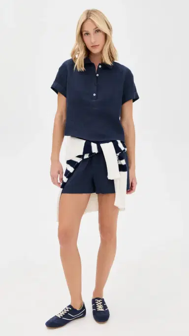 perfectwhitetee Malin Linen Shorts Navy | Thumbnail 5 perfectwhitetee Malin Linen Shorts Navy | Thumbnail 5