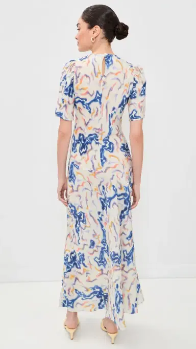 Ulla Johnson Samar Short Sleeve Silk Dress | Thumbnail 3 Ulla Johnson Samar Short Sleeve Silk Dress | Thumbnail 3