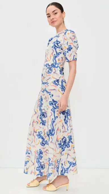 Ulla Johnson Samar Short Sleeve Silk Dress | Thumbnail 4 Ulla Johnson Samar Short Sleeve Silk Dress | Thumbnail 4