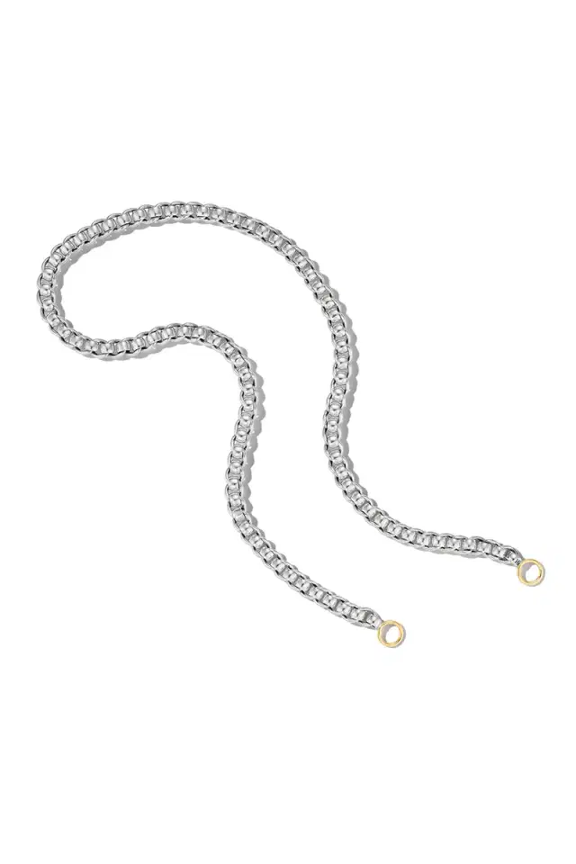 Marla Aaron Rolling Curb Necklace - Silver Yellow Gold - 20in