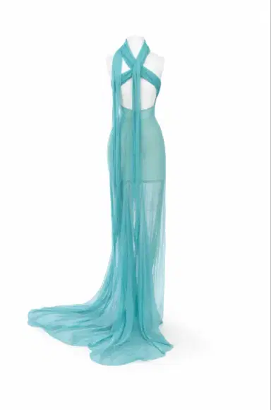 LaQuan Smith Gown with Neck Tie Detail | Thumbnail 2