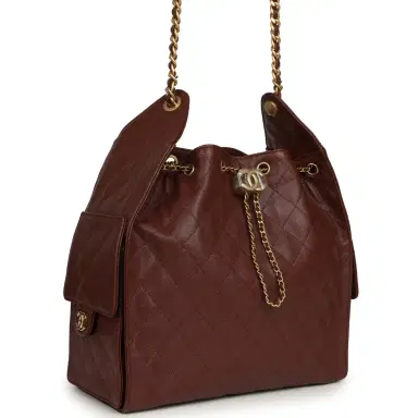 Chanel Chanel Medium 25 Hobo Bag Brown Caviar Antique Gold Hardware | Thumbnail 2