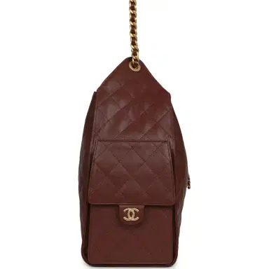 Chanel Chanel Medium 25 Hobo Bag Brown Caviar Antique Gold Hardware | Thumbnail 3