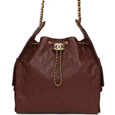 Chanel Chanel Medium 25 Hobo Bag Brown Caviar Antique Gold Hardware | Thumbnail 1
