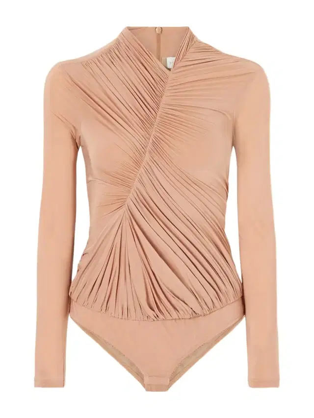 Draped Crepe-jersey Bodysuit