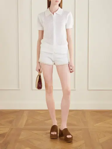 Stella McCartney Open-knit Cotton Polo Shirt | Thumbnail 2 Stella McCartney Open-knit Cotton Polo Shirt | Thumbnail 2