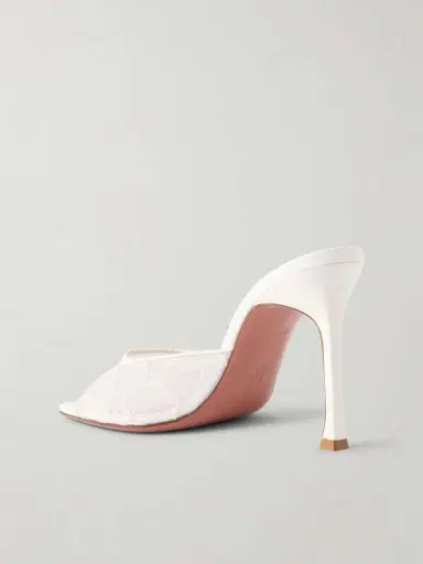 Amina Muaddi Alexa 95 Satin And Corded-lace Sandals | Thumbnail 3 Amina Muaddi Alexa 95 Satin And Corded-lace Sandals | Thumbnail 3