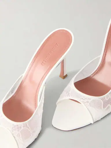 Amina Muaddi Alexa 95 Satin And Corded-lace Sandals | Thumbnail 5 Amina Muaddi Alexa 95 Satin And Corded-lace Sandals | Thumbnail 5