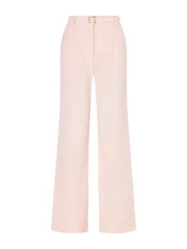 VIOLANTE NESSI Rota Belted Pleated Wool-crepe Straight-leg Pants | Thumbnail 1