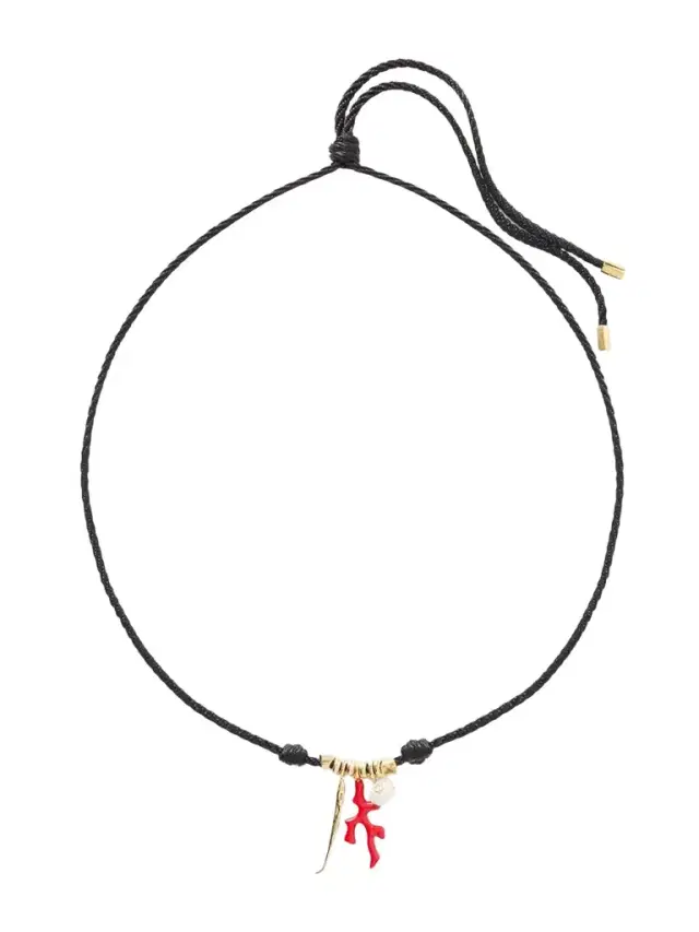Sardina Gold-plated, Pearl And Silk Necklace