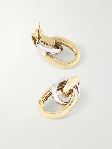 Martha Calvo Two Tone Ami Gold And Rhodium-plated Earrings | Thumbnail 3