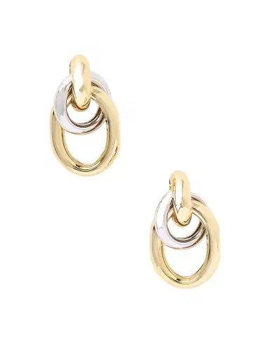 Martha Calvo Two Tone Ami Gold And Rhodium-plated Earrings | Thumbnail 1