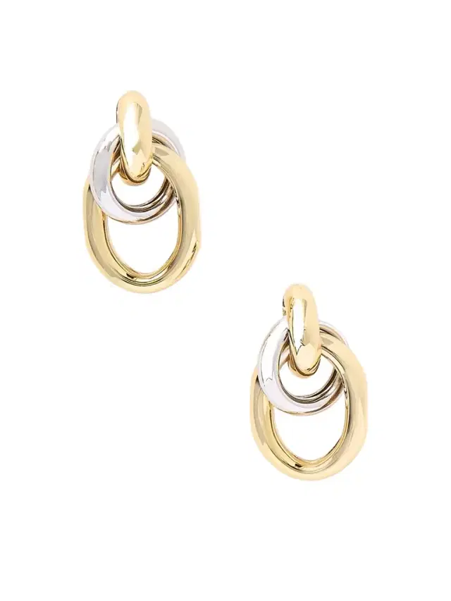 Martha Calvo Two Tone Ami Gold And Rhodium-plated Earrings