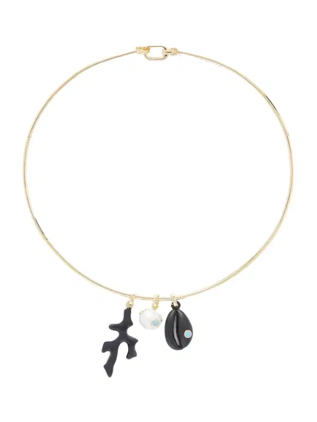 Mar Gold-plated, Pearl And Enamel Necklace