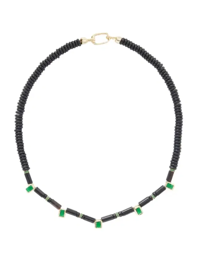 Noir Gold-tone Crystal Beaded Necklace