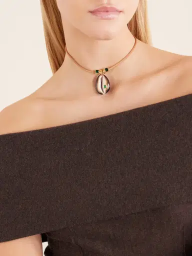 Martha Calvo Raya Suede Beaded Necklace | Thumbnail 2