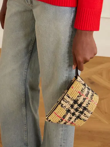 Burberry Margate Leather-trimmed Woven Raffia Clutch Bag | Thumbnail 2 Burberry Margate Leather-trimmed Woven Raffia Clutch Bag | Thumbnail 2