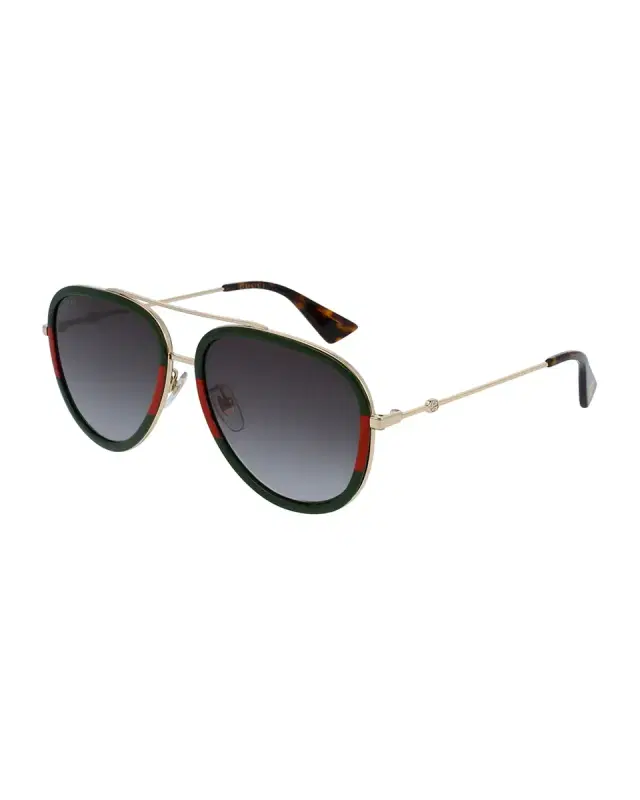 Gucci Metal Gradient Aviator Sunglasses