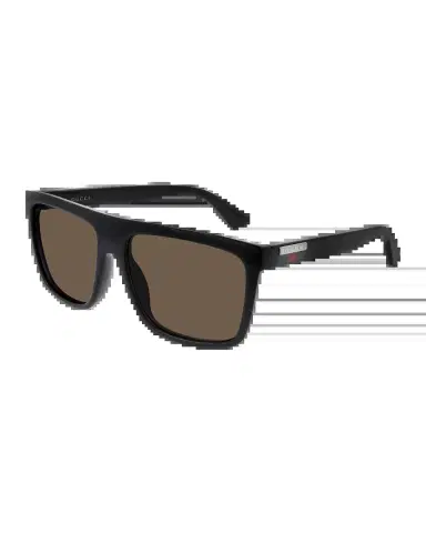 Gucci Men's Web Square Flat-Top Injection Sunglasses | Thumbnail 2