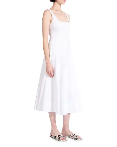 Staud Wells Square-Neck Corset Midi Dress | Thumbnail 3 Staud Wells Square-Neck Corset Midi Dress | Thumbnail 3