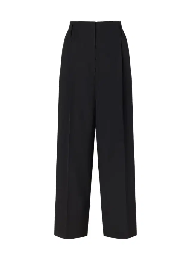 Pleated Lace-trimmed Wool Wide-leg Pants