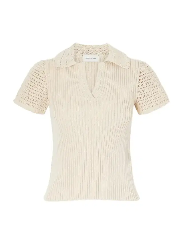 Crochet-trimmed Ribbed Cotton Polo Shirt