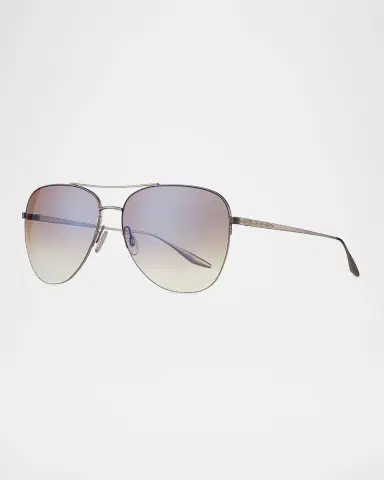 BARTON PERREIRA Chevalier Semi-Rimless Metal Aviator Sunglasses | Thumbnail 3