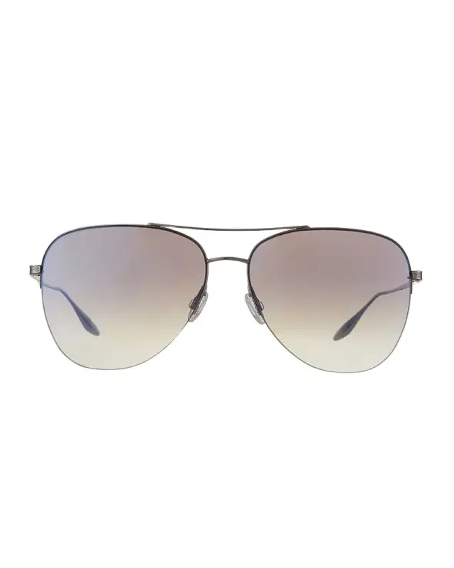 Barton Perreira Chevalier Semi-Rimless Metal Aviator Sunglasses