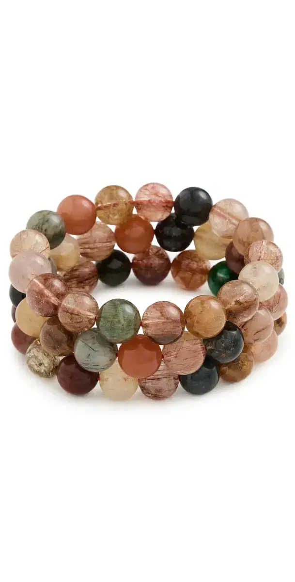 Natural Bead Bracelet Stack Natural One Size
