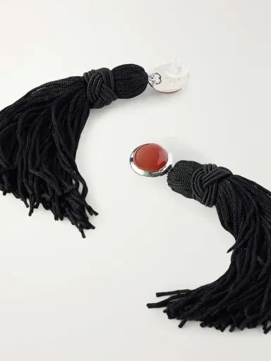 Sophie Buhai Cleo Tasseled Silver And Cornelian Earrings | Thumbnail 3 Sophie Buhai Cleo Tasseled Silver And Cornelian Earrings | Thumbnail 3