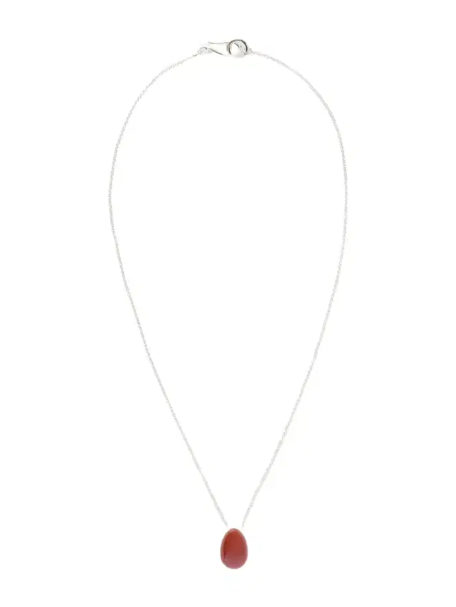 Tiny Egg Silver And Carnelian Pendant