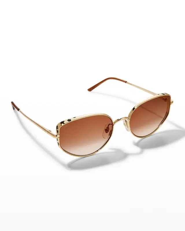 Cartier Panthere Metal Cat-Eye Sunglasses