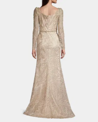 Mac Duggal Beaded Lace A-Line Gown | Thumbnail 3