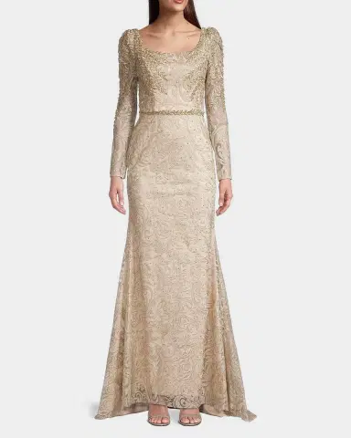 Mac Duggal Beaded Lace A-Line Gown | Thumbnail 6