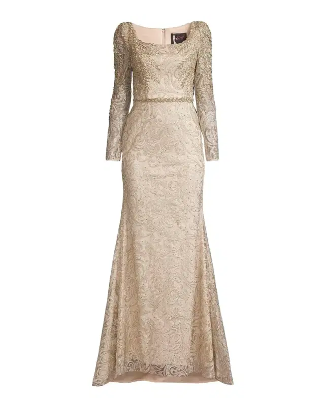 Mac Duggal Beaded Lace A-Line Gown