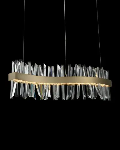 Allegri Crystal by Kalco Lighting Glacier 42" LED Wave Island Light | Thumbnail 2 Allegri Crystal by Kalco Lighting Glacier 42" LED Wave Island Light | Thumbnail 2
