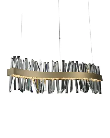 Allegri Crystal by Kalco Lighting Glacier 42" LED Wave Island Light | Thumbnail 1 Allegri Crystal by Kalco Lighting Glacier 42" LED Wave Island Light | Thumbnail 1