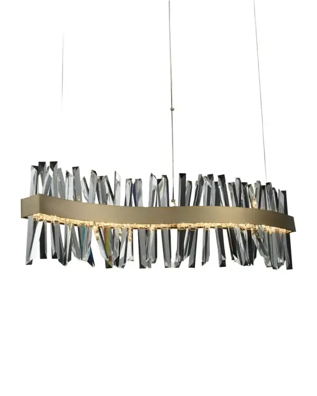 Allegri Crystal by Kalco Lighting Glacier 42" LED Wave Island Light